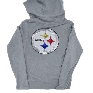 Victoria's Secret Pink NFL Pittsburgh Steelers Sequin Zip Up Hoodie Size Small